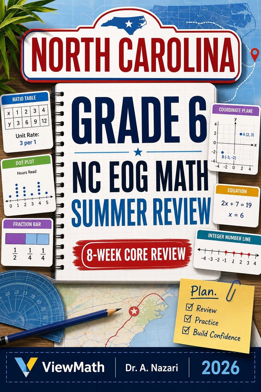 North Carolina NC EOG Grade 6 Math Summer Review