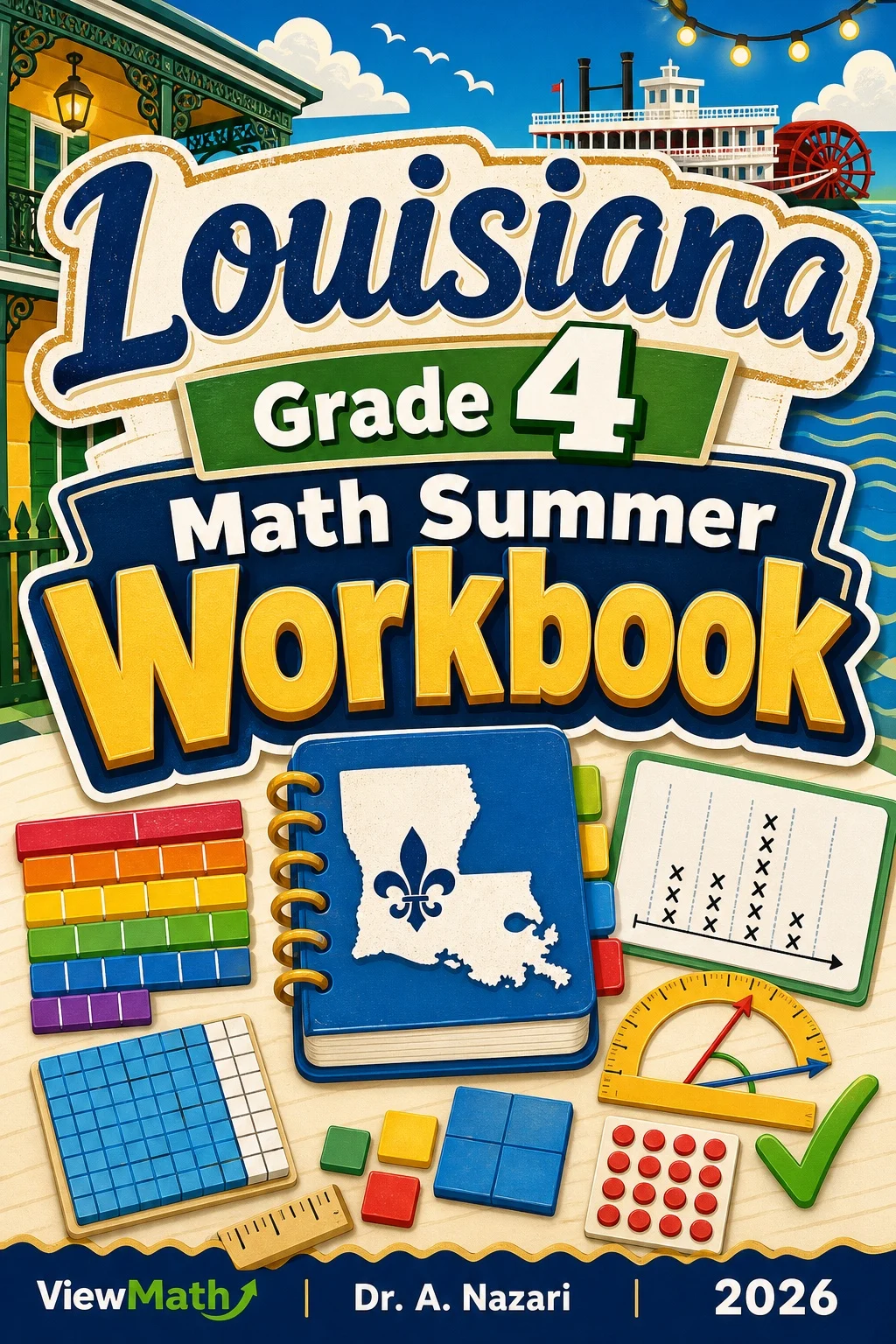 Louisiana LEAP 2025 Grade 4 Math Summer Review Workbook