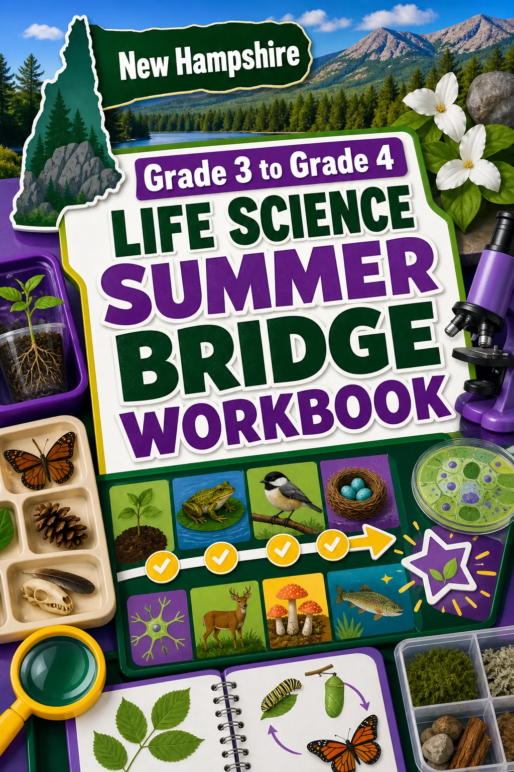 New Hampshire Grade 3 to Grade 4 Life Science Summer Bridge Workbook