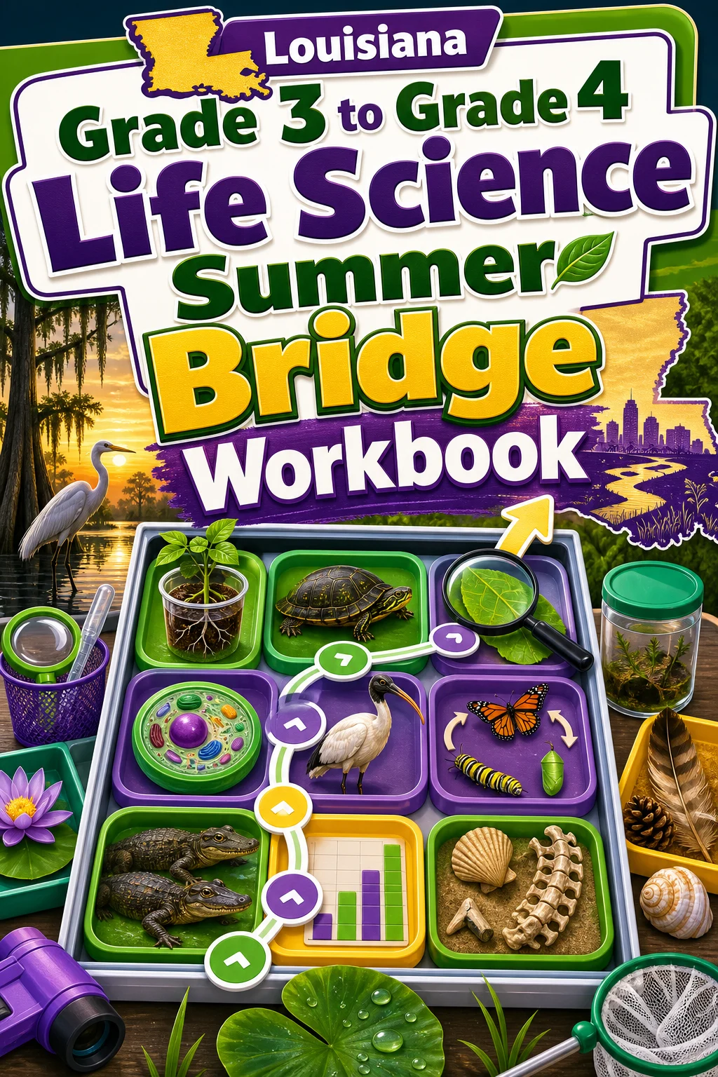Louisiana Grade 3 to Grade 4 Life Science Summer Bridge Workbook