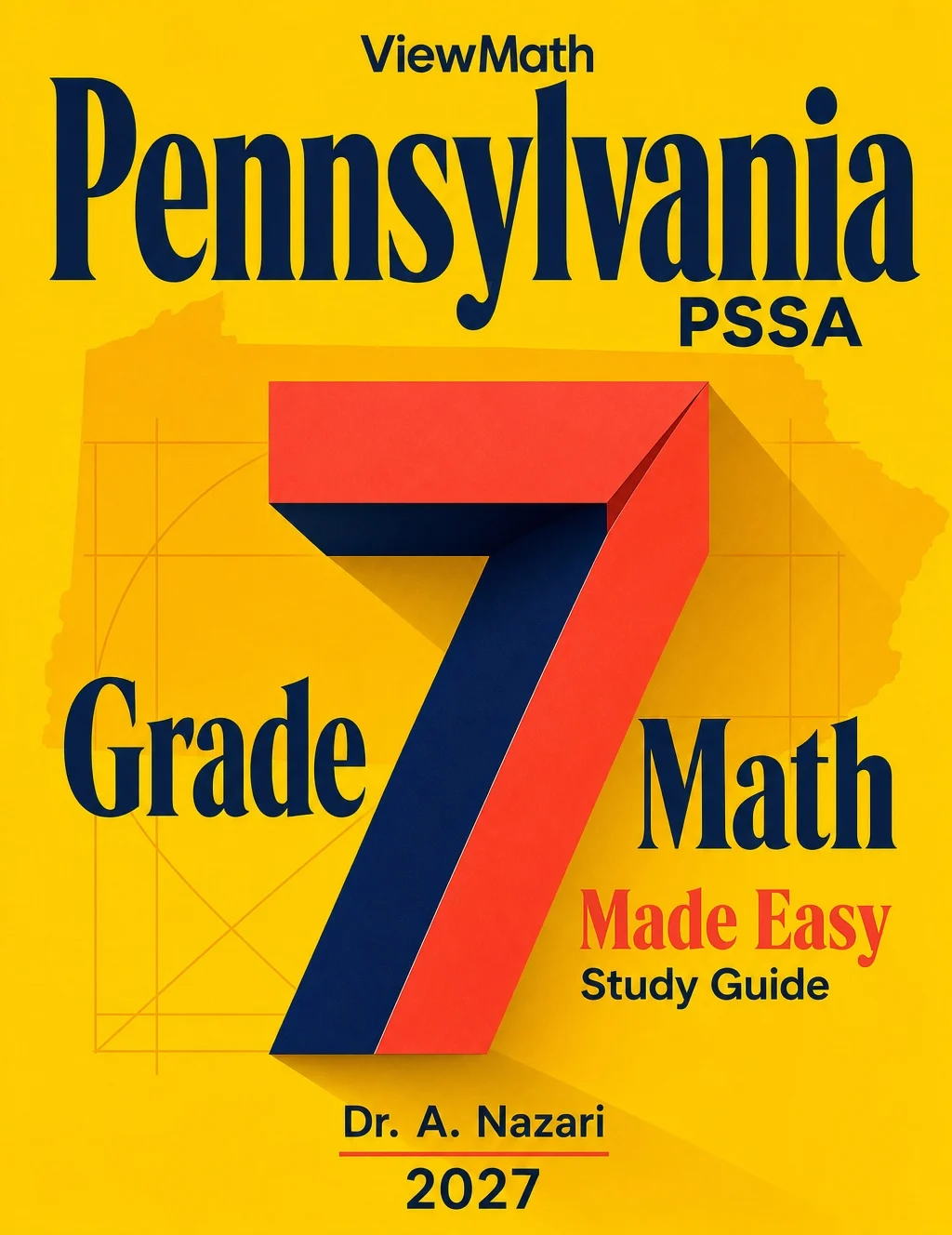 Pennsylvania PSSA Grade 7 Math Learn & Test Bundle: 7 Books & 25 Tests