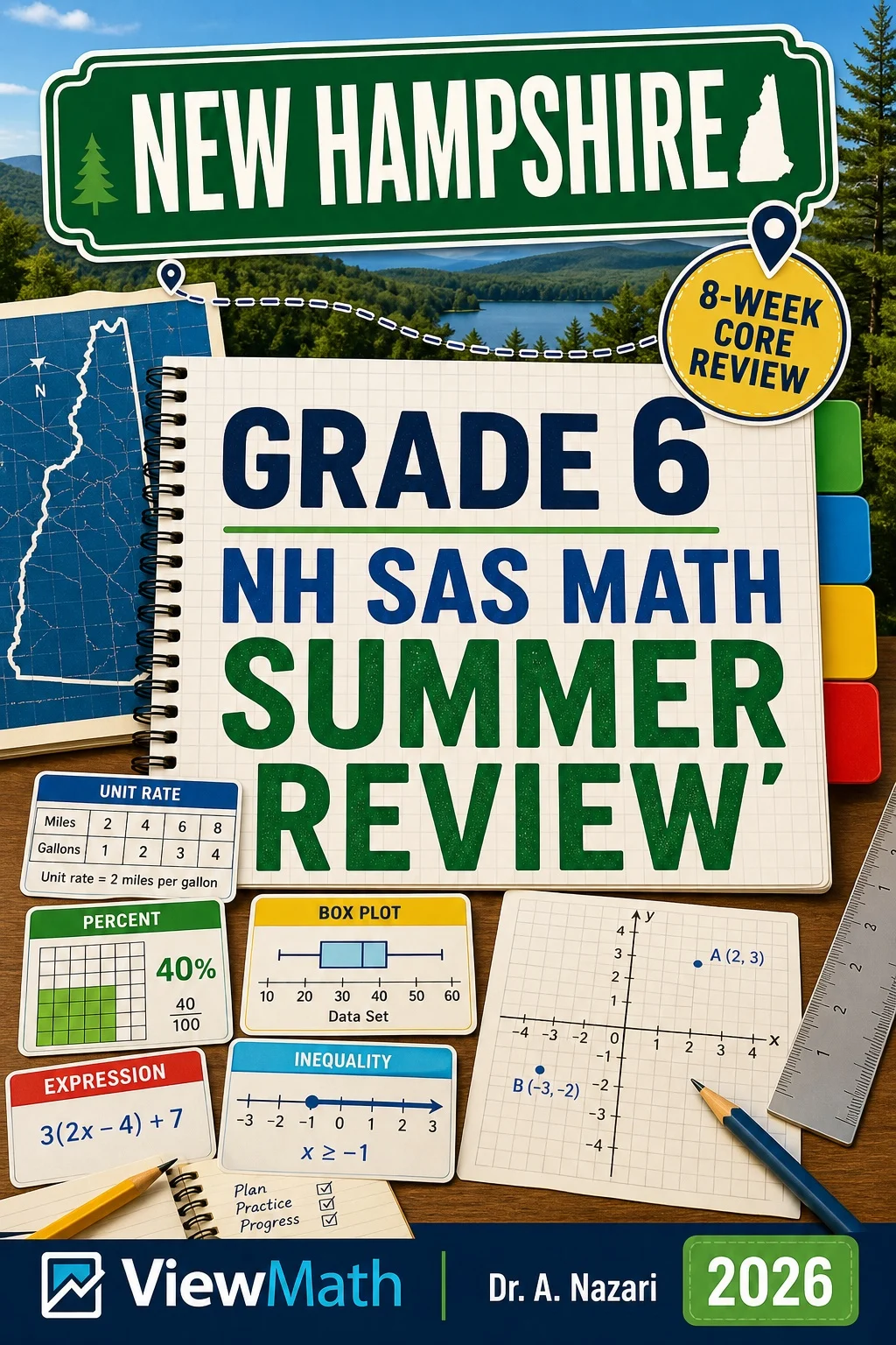 New Hampshire NH SAS Grade 6 Math Summer Review