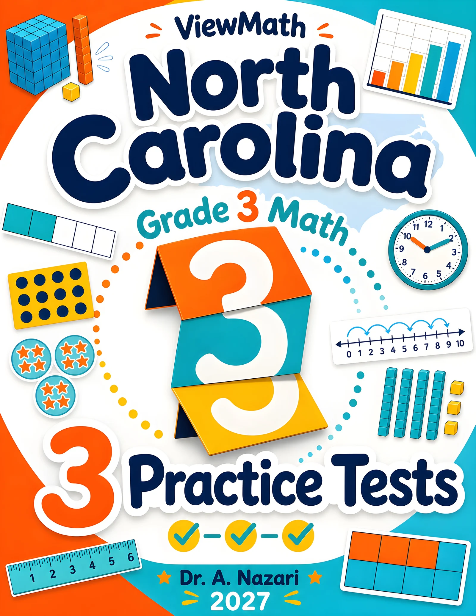 North Carolina NC EOG Grade 4 Math Practice Tests Bundle: 25 Full-Length Tests