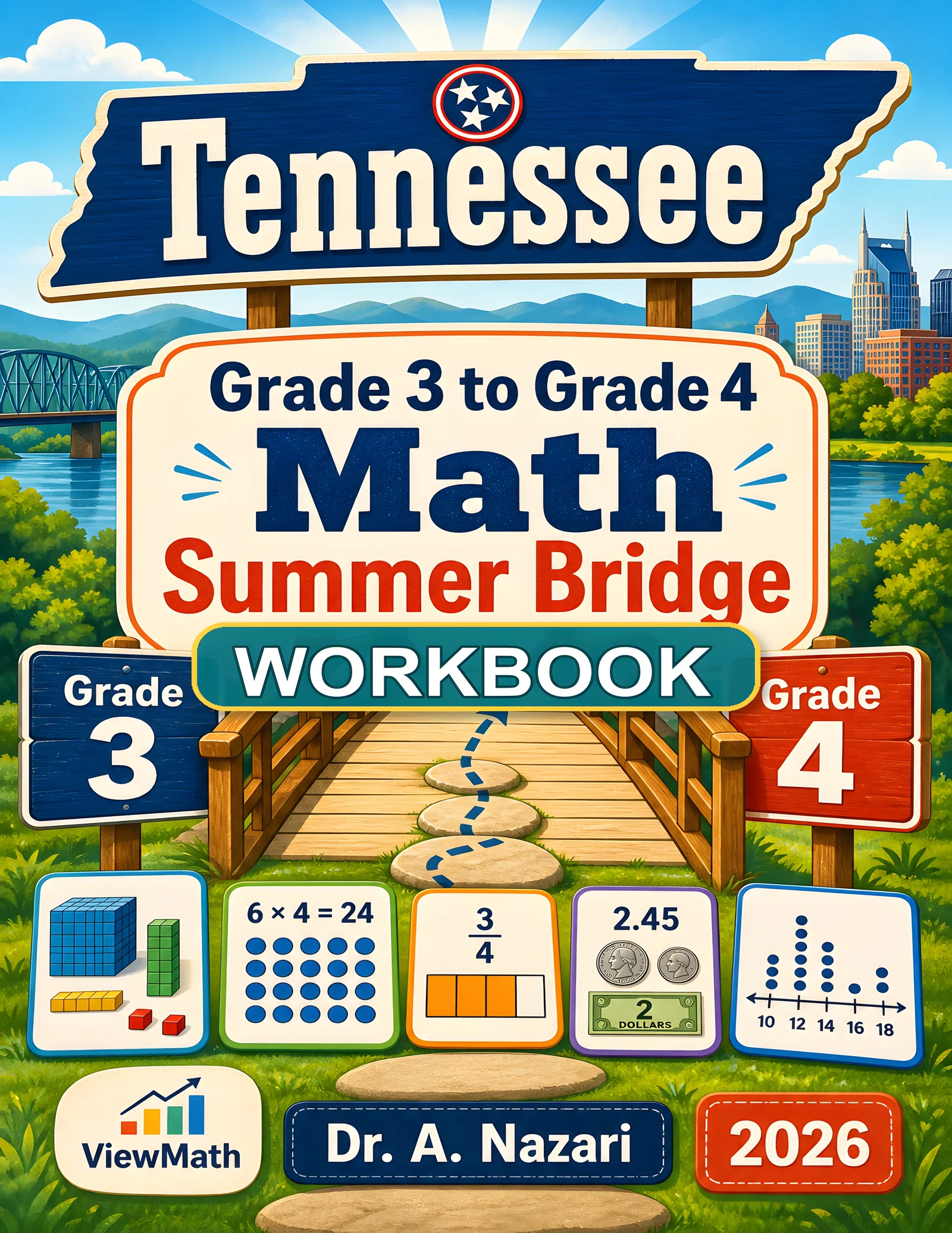 Tennessee TCAP Grade 3 Math Summer Bridge Workbook