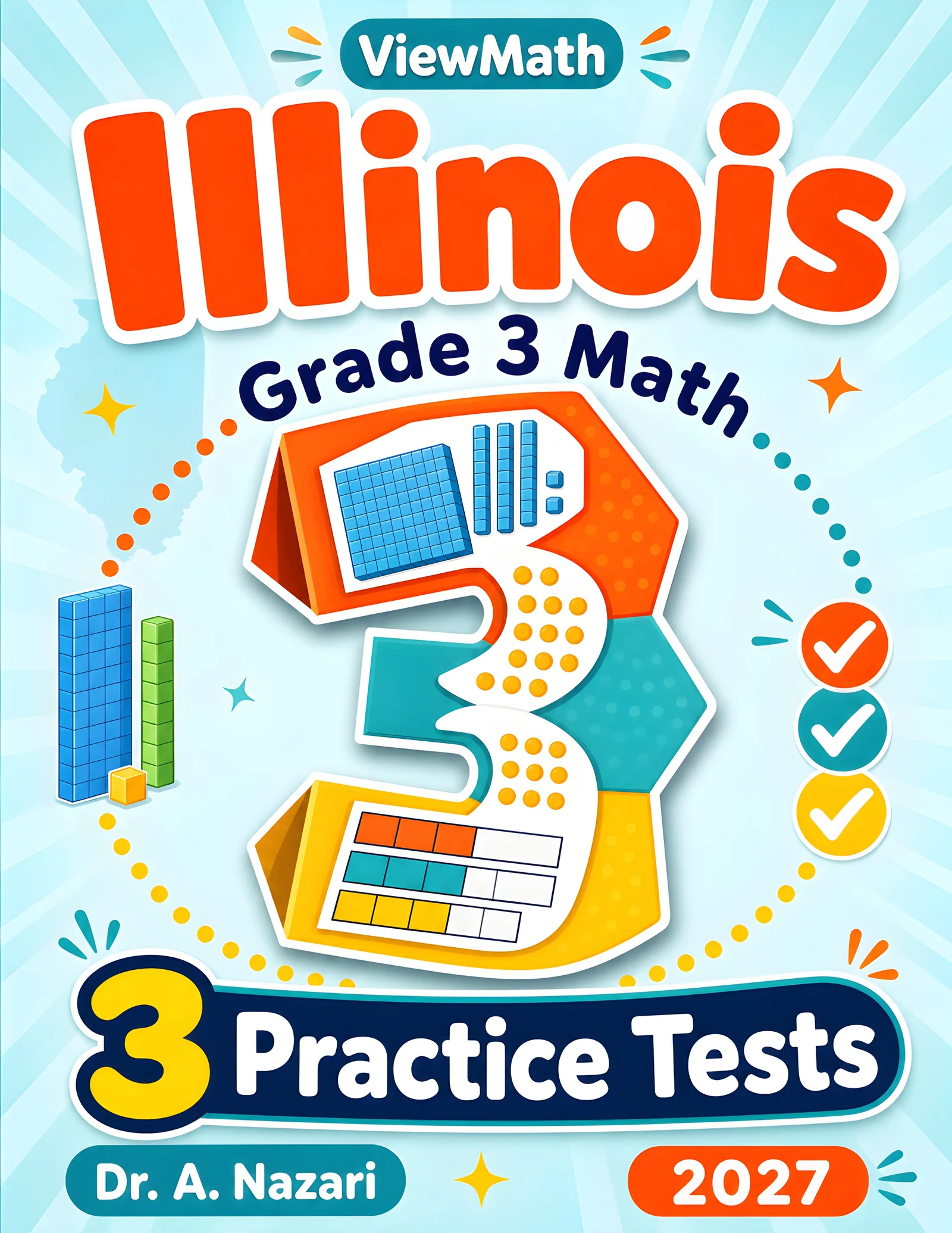 Illinois IAR Grade 4 Math Practice Tests Bundle: 25 Unique Full-Length Tests