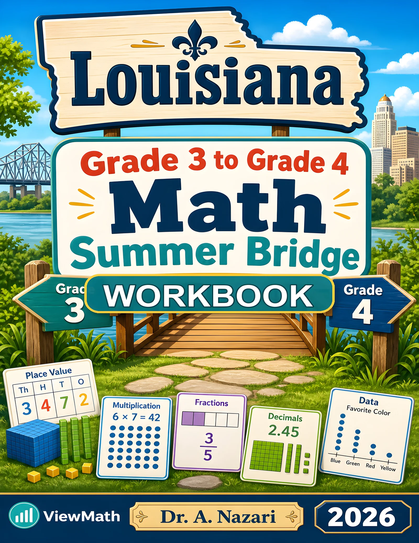 Louisiana LEAP 2025 Grade 3 Math Summer Bridge Workbook