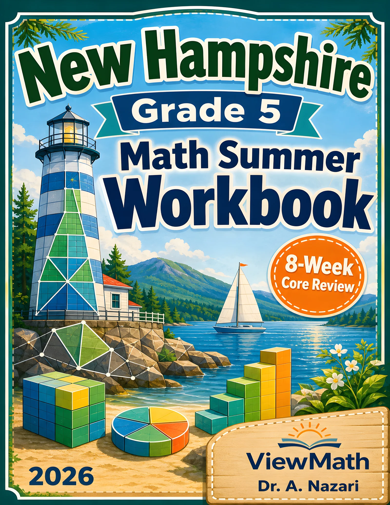 New Hampshire NH SAS Grade 5 Math Summer Review Workbook