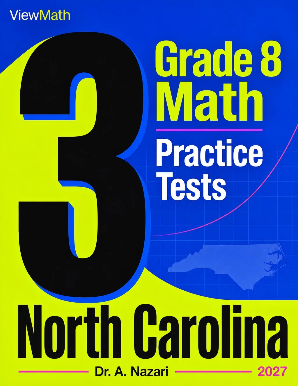 North Carolina NC EOG Grade 8 Math Practice Tests Bundle: 25 Full-Length Tests