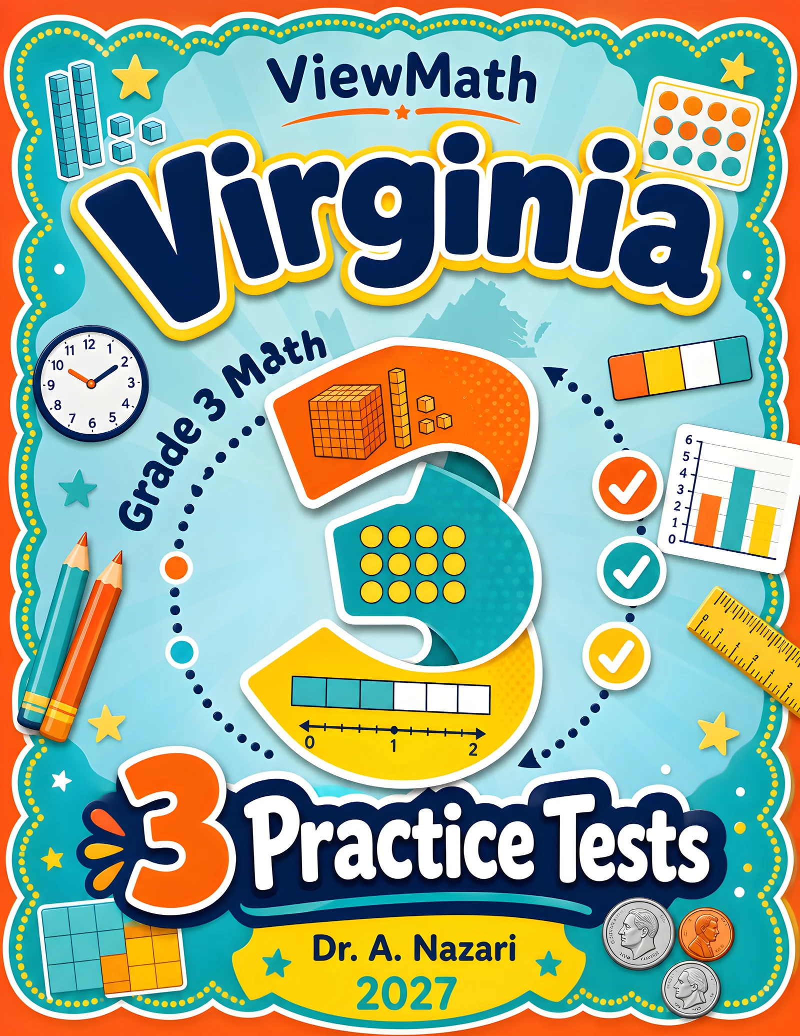 Virginia SOL Grade 4 Math Practice Tests Bundle: 25 Unique Full-Length Tests