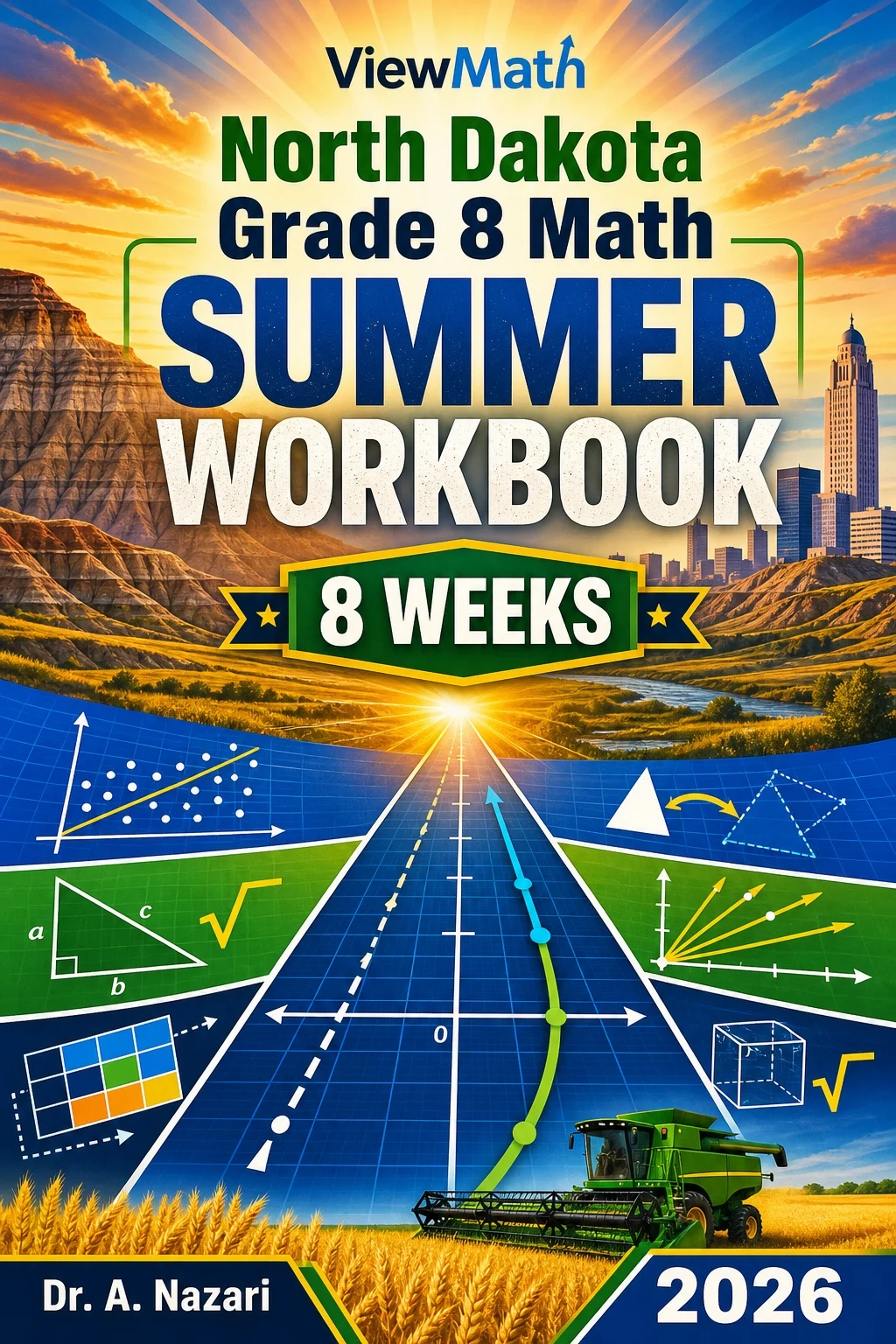 North Dakota NDSA Grade 8 Math Summer Review Workbook