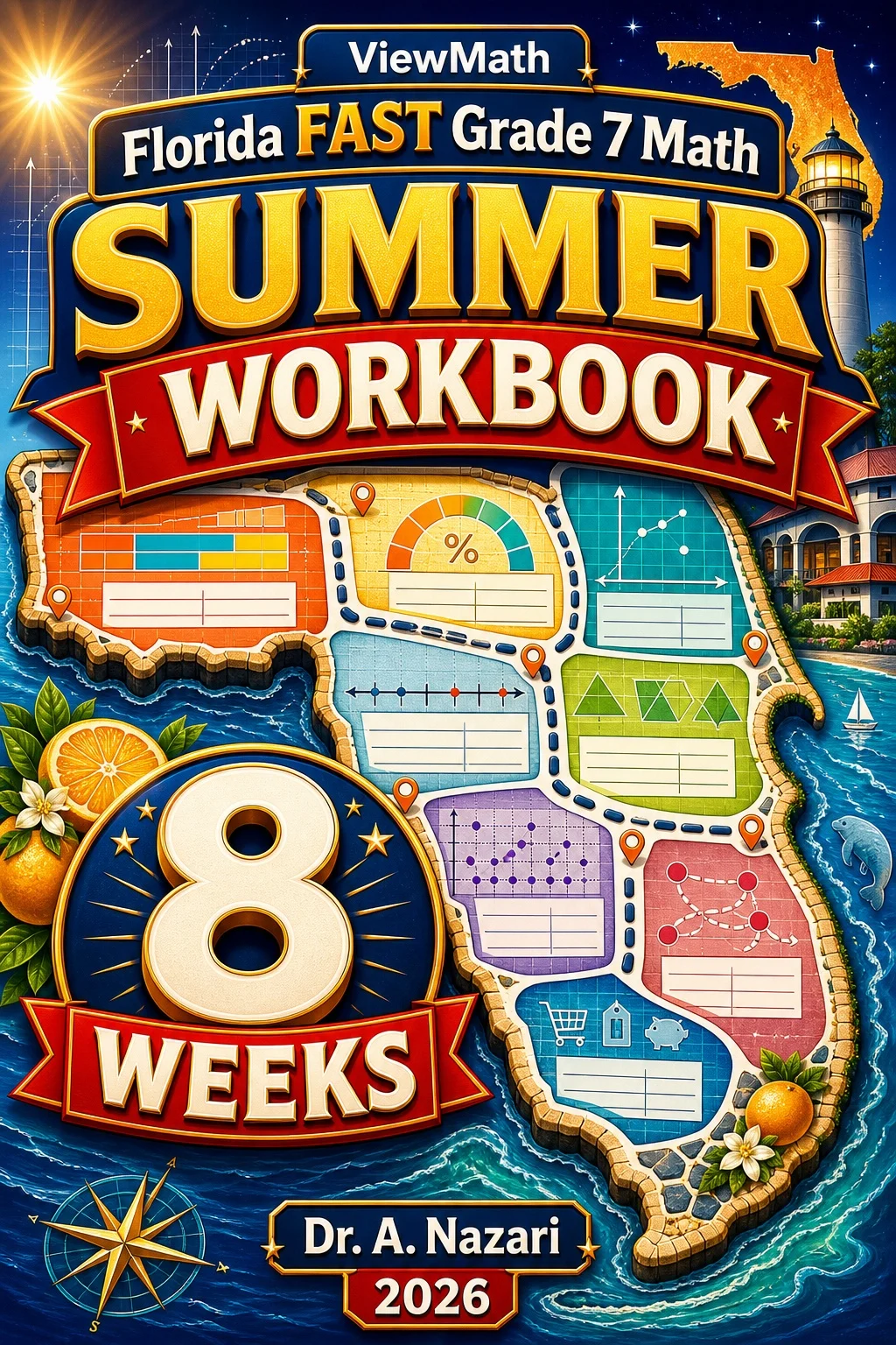 Florida FAST Grade 7 Math Summer Review Workbook