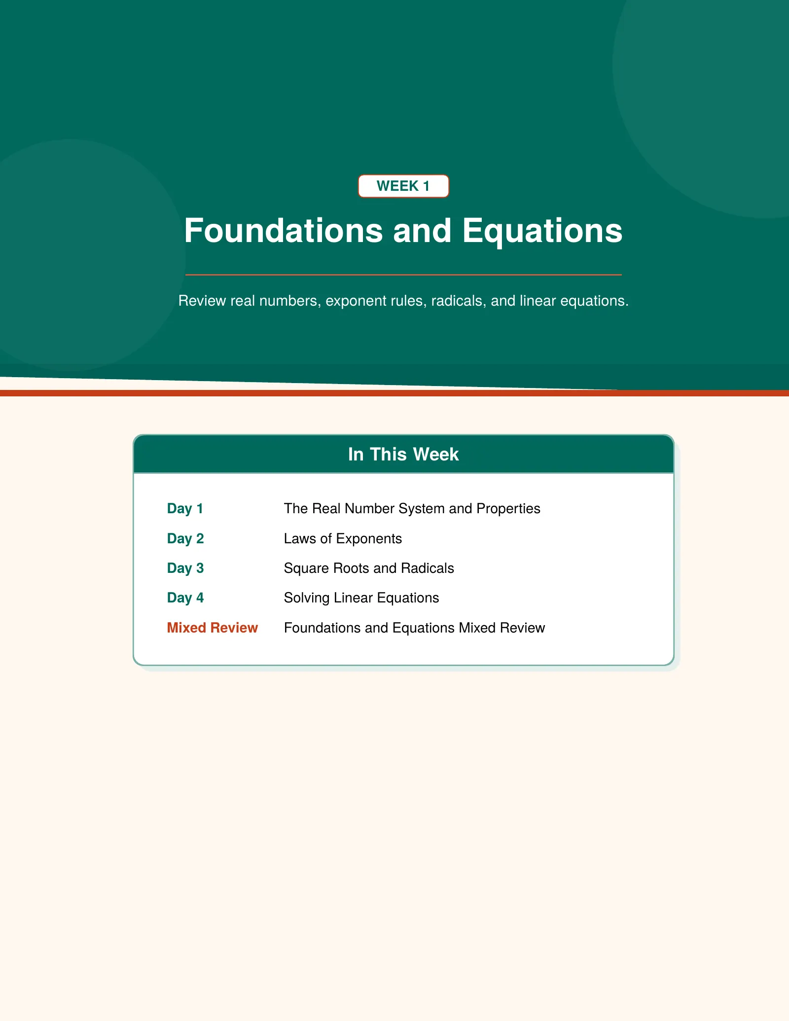 Representative ViewMath book learning or practice page