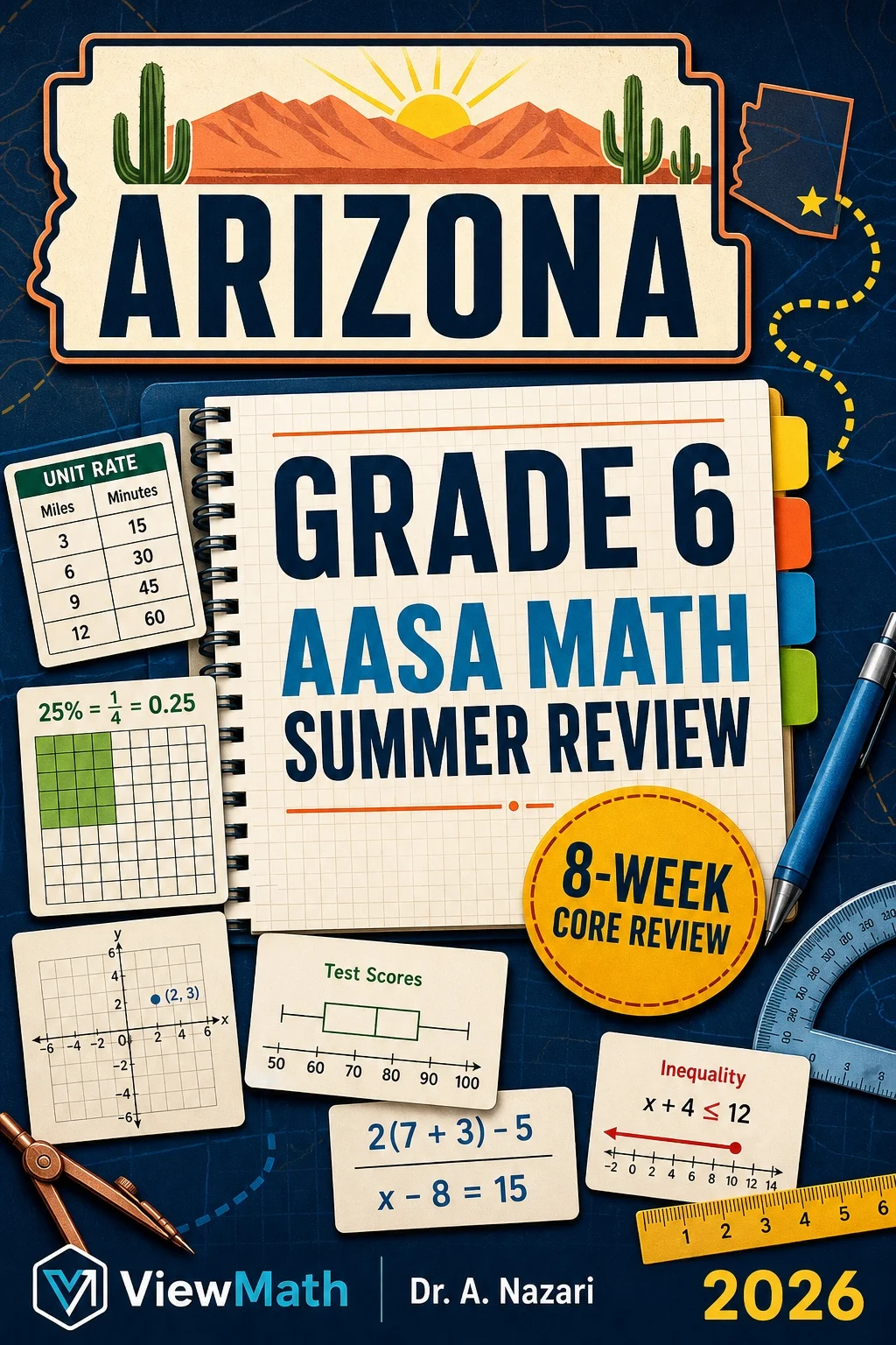Arizona AASA Grade 6 Math Summer Review