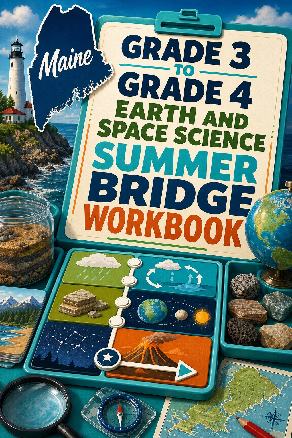Maine Grade 3 to Grade 4 Earth and Space Science Summer Bridge Workbook