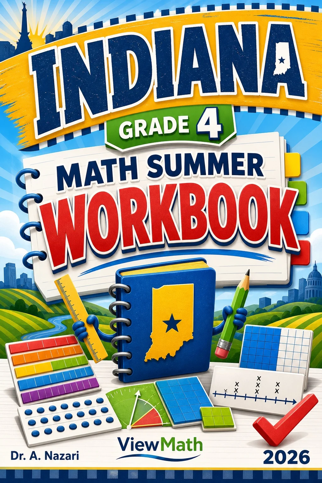 Indiana ILEARN Grade 4 Math Summer Review Workbook
