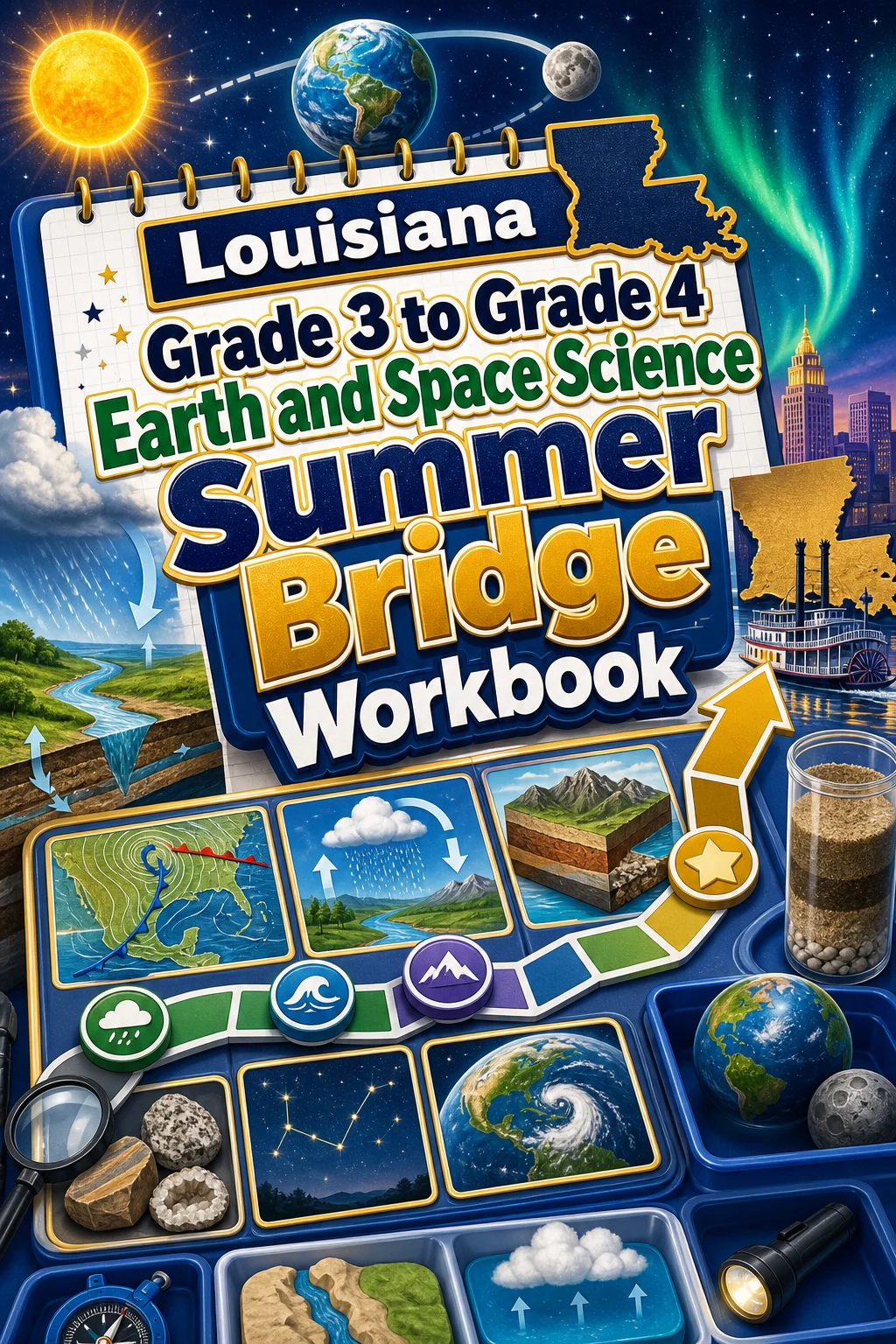 Louisiana Grade 3 to Grade 4 Earth and Space Science Summer Bridge Workbook