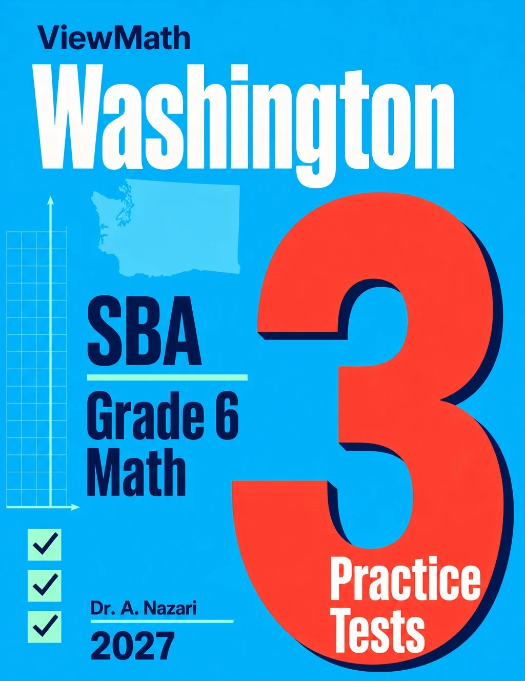 Washington SBA Grade 6 Math Practice Tests Bundle: 25 Unique Full-Length Tests