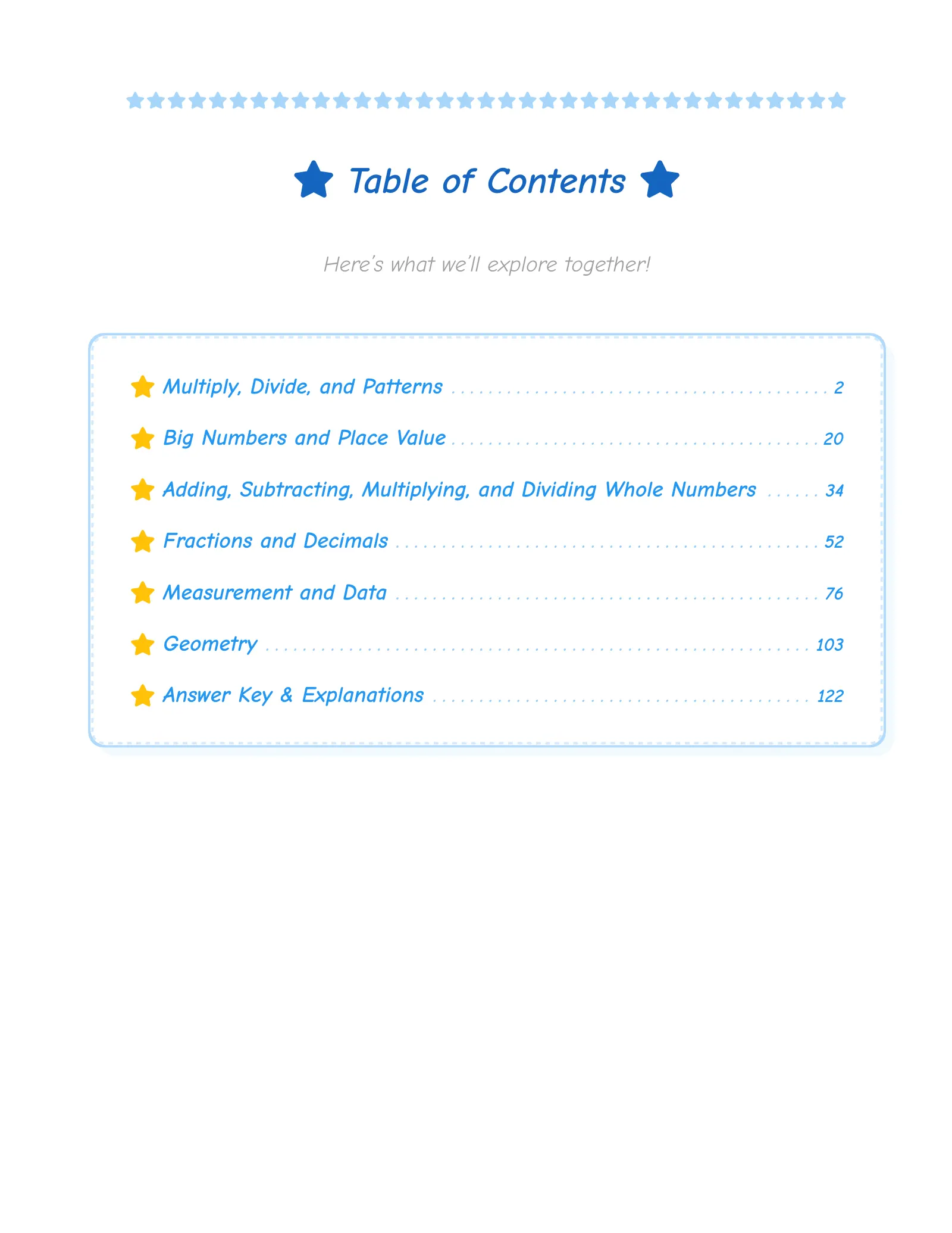 ViewMath book table of contents page