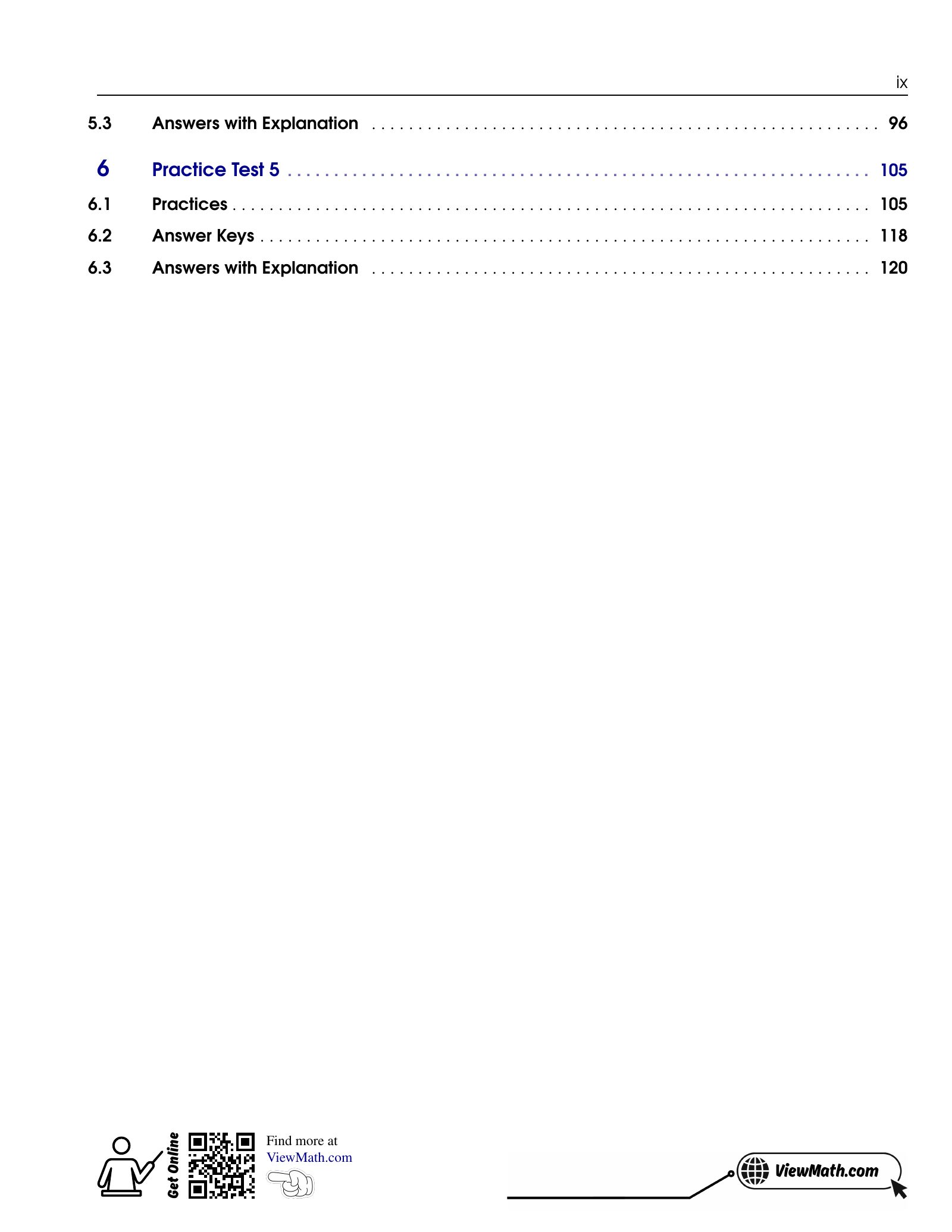 Representative ViewMath book learning or practice page
