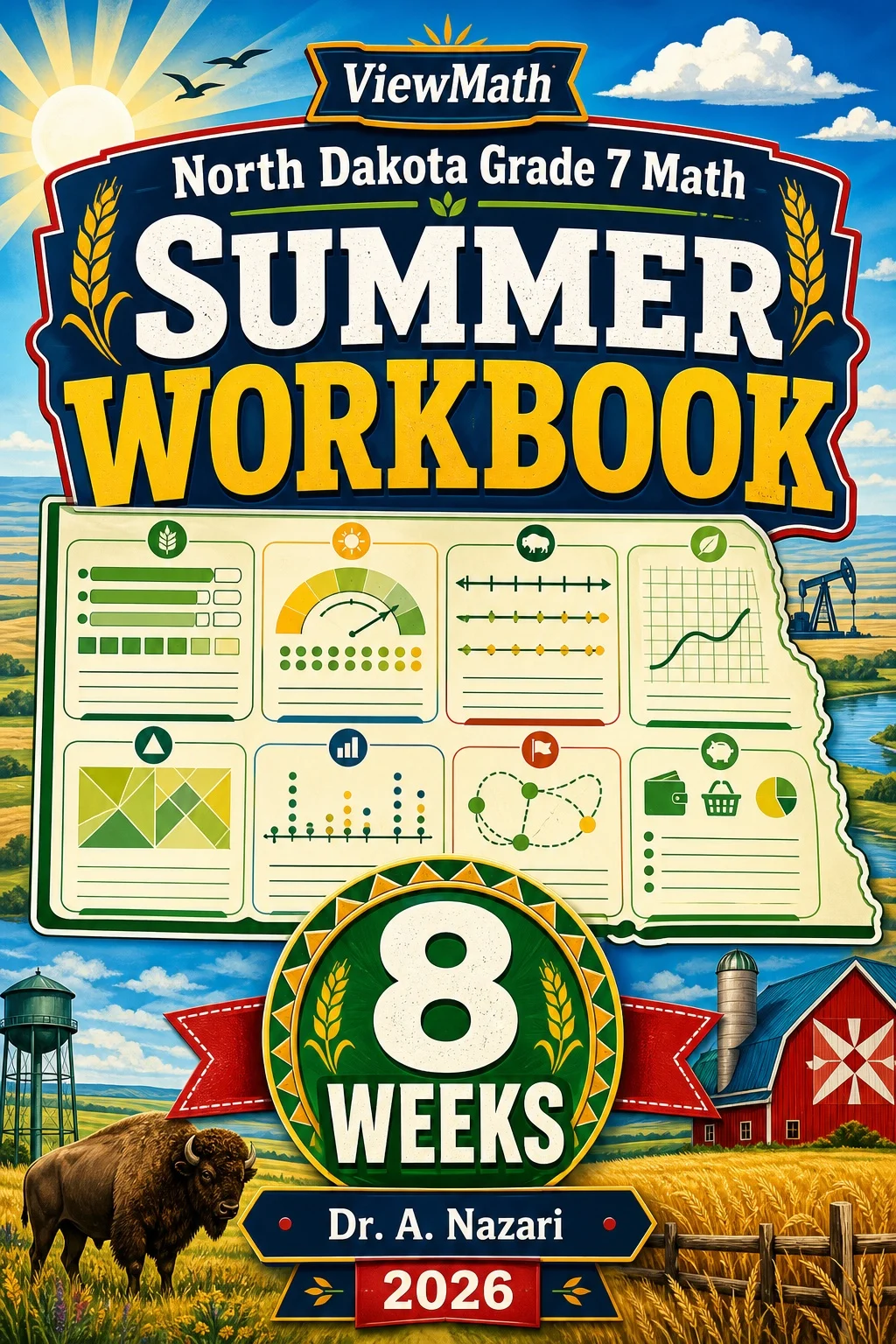 North Dakota NDSA Grade 7 Math Summer Review Workbook