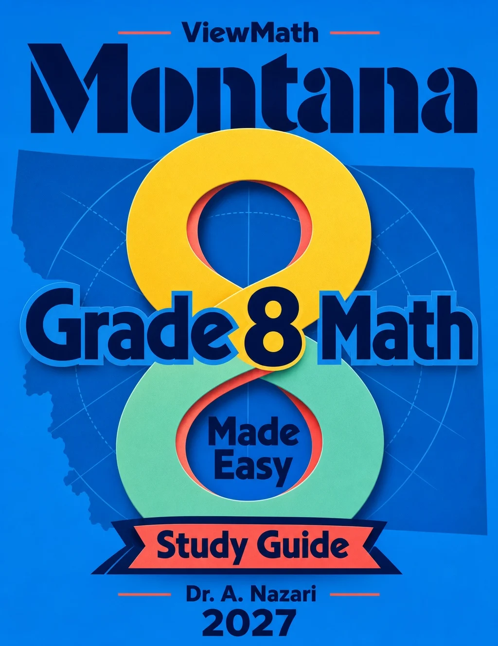 Montana MontCAS Grade 8 Math Learn & Test Bundle: 3 Guides, Workbook & 25 Tests