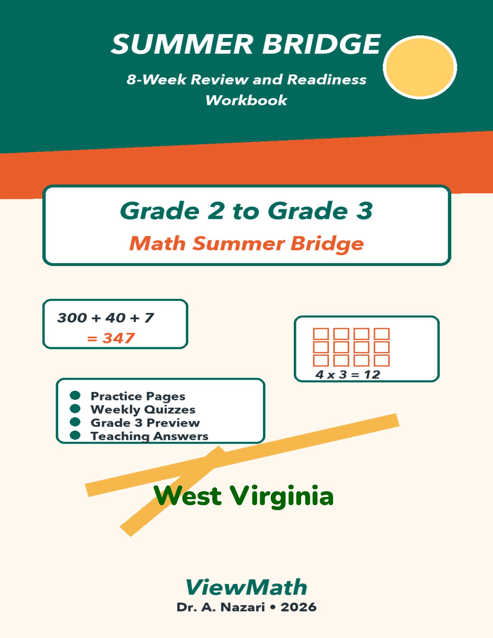 West Virginia Grade 2 to Grade 3 Math Summer Bridge