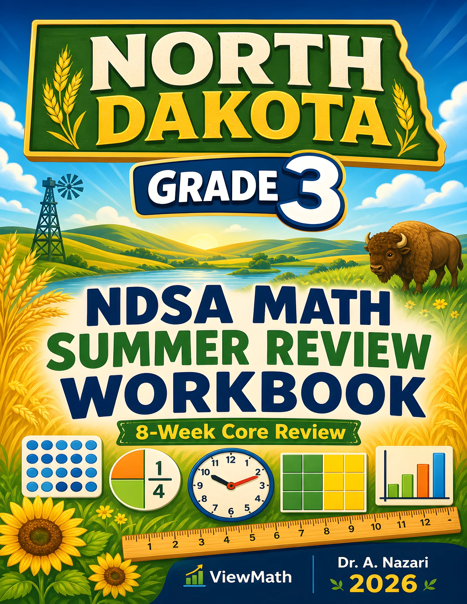 North Dakota NDSA Grade 3 Math Summer Review Workbook