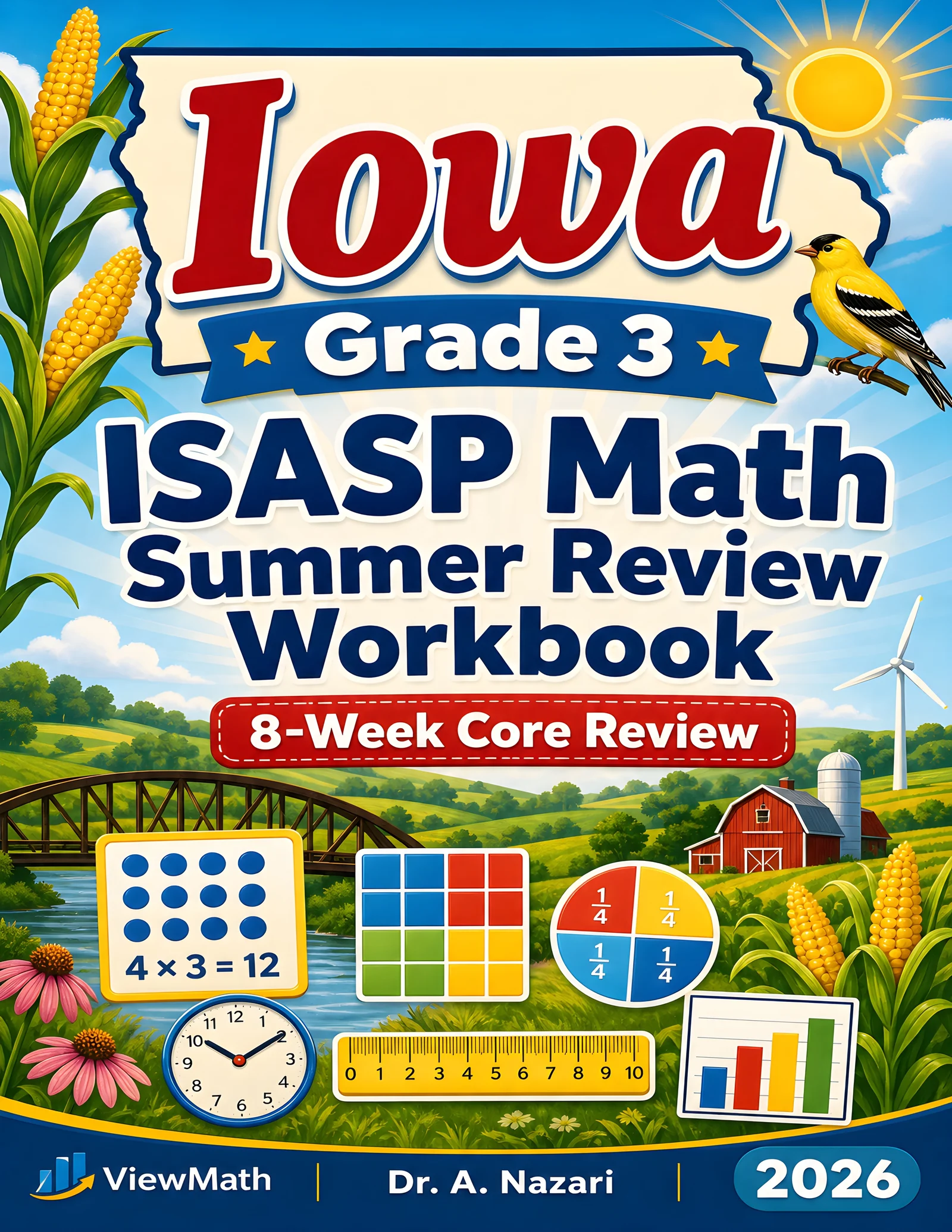 Iowa ISASP Grade 3 Math Summer Review Workbook