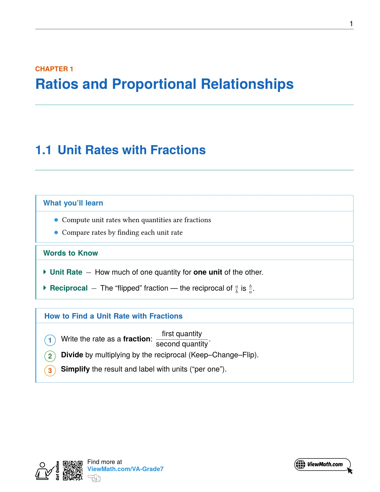 Representative ViewMath book learning or practice page