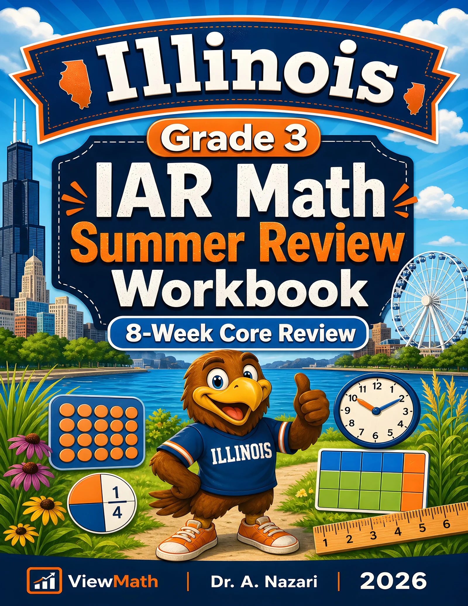 Illinois IAR Grade 3 Math Summer Review Workbook