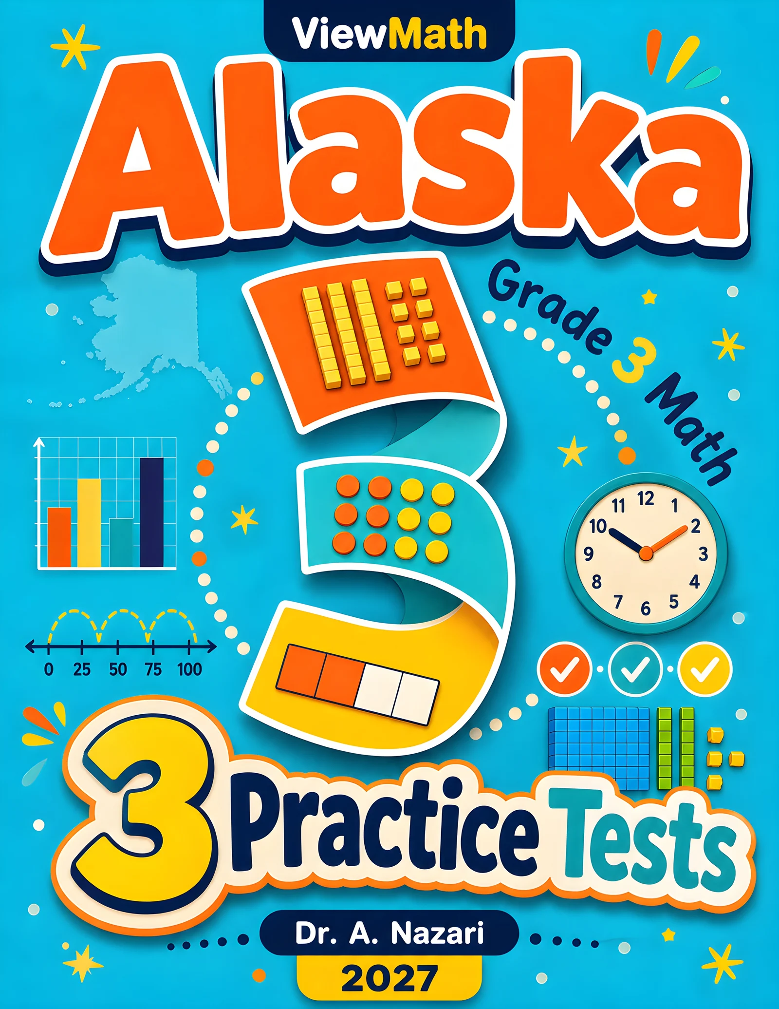 Alaska AK STAR Grade 4 Math Practice Tests Bundle: 25 Unique Full-Length Tests