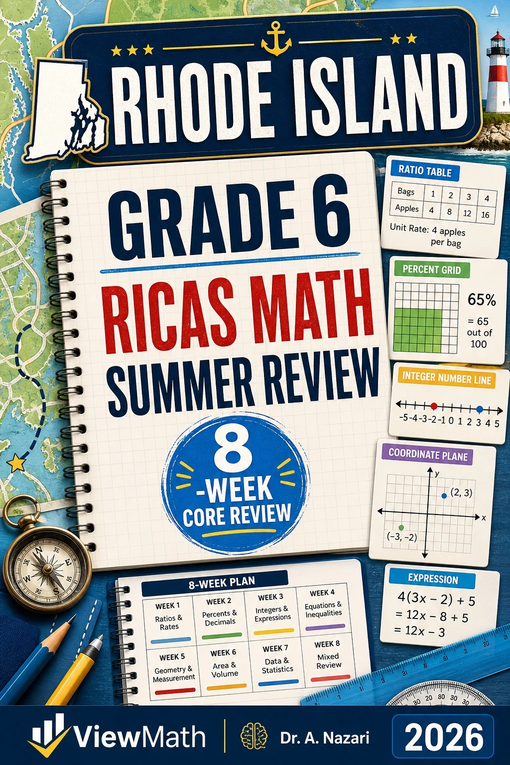 Rhode Island RICAS Grade 6 Math Summer Review