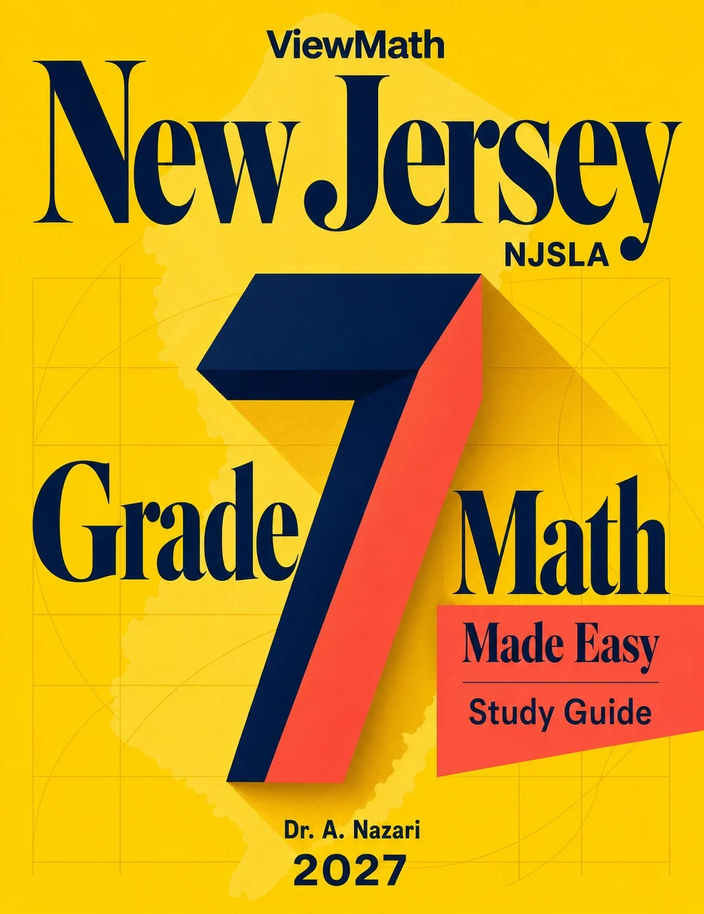 New Jersey NJSLA Grade 7 Math Learn & Test Bundle: 3 Guides, Workbook & 25 Tests