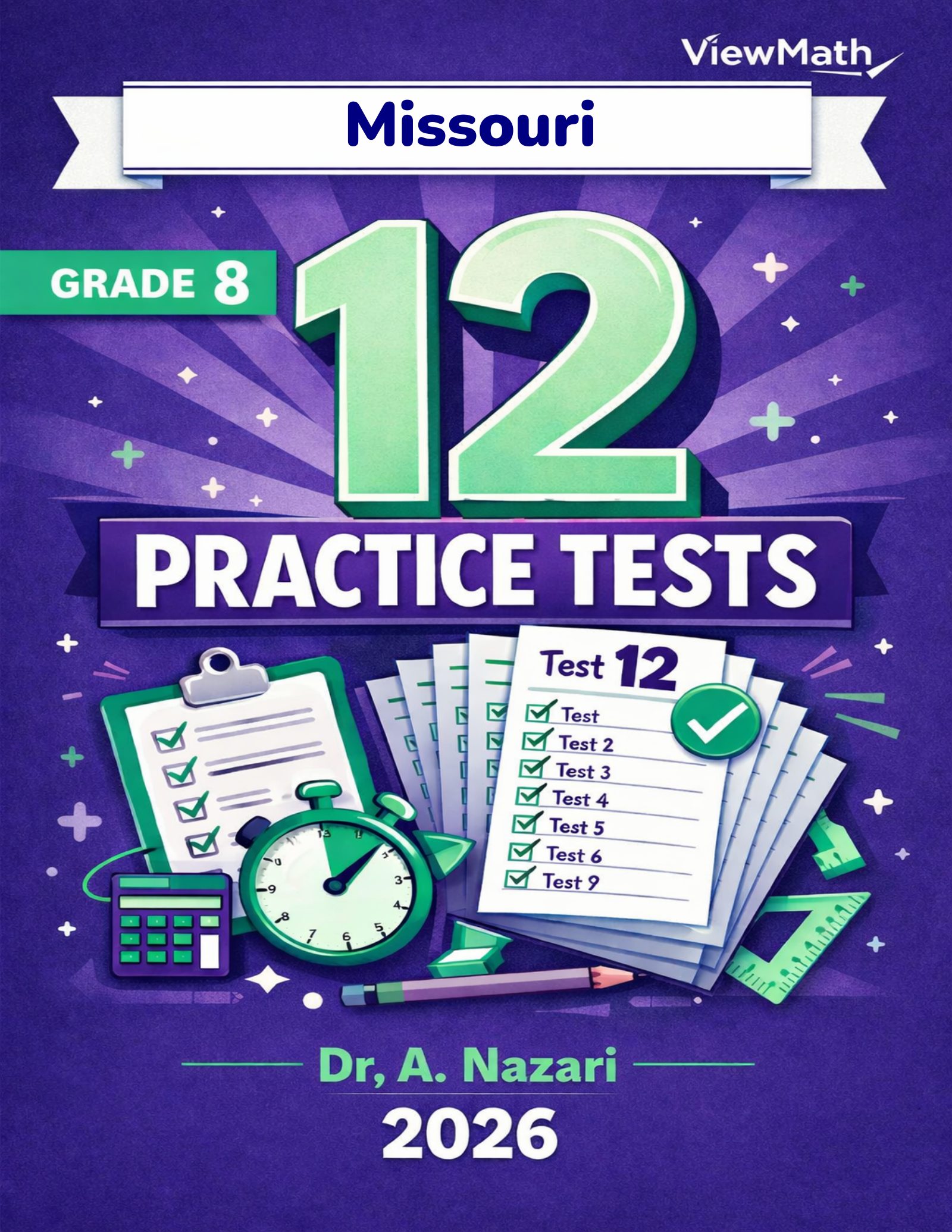12 Missouri MAP Grade 8 Math Practice Tests