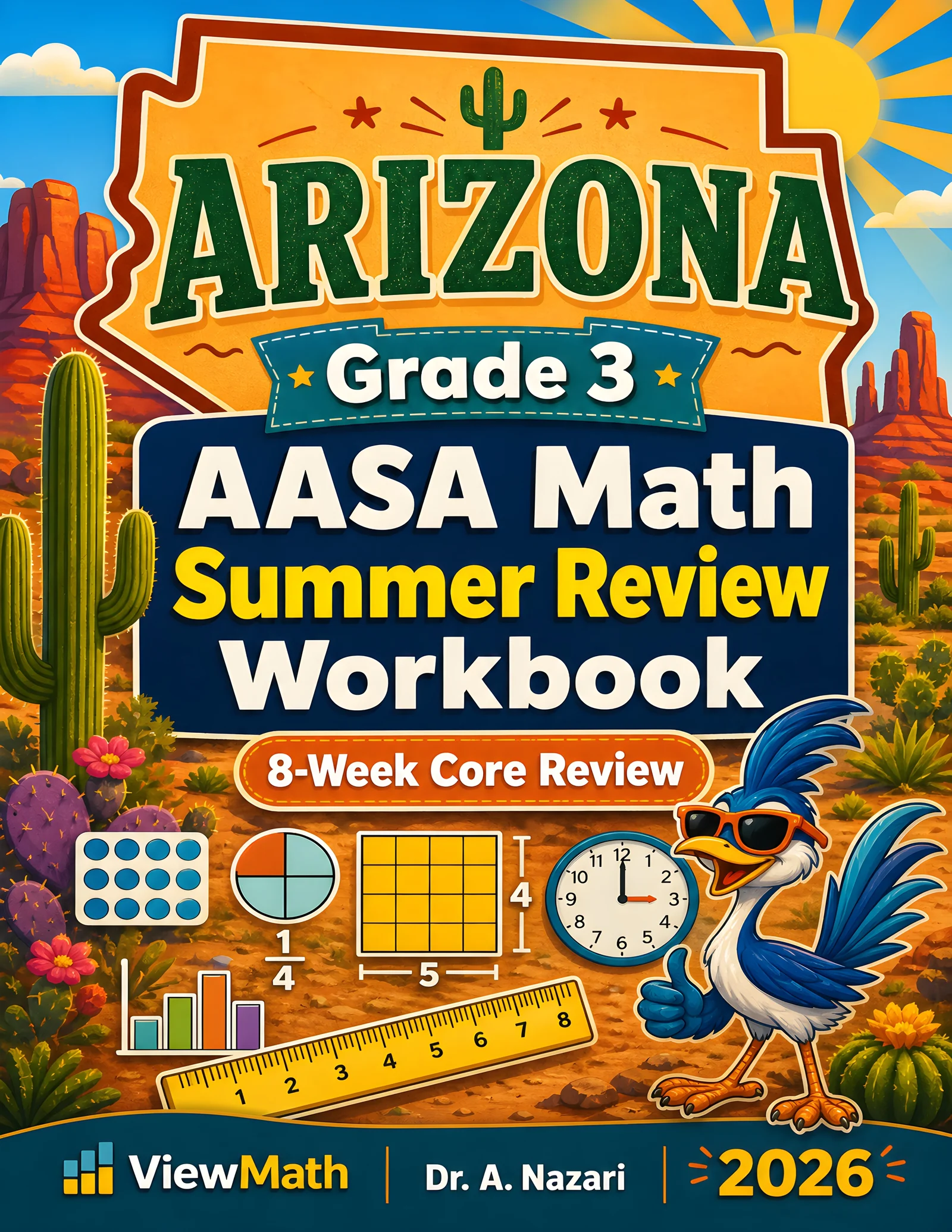 Arizona AASA Grade 3 Math Summer Review Workbook