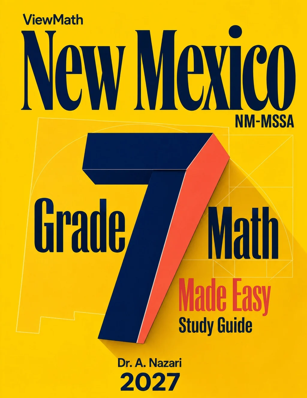New Mexico NM-MSSA Grade 7 Math Learn & Test Bundle: 7 Books & 25 Tests