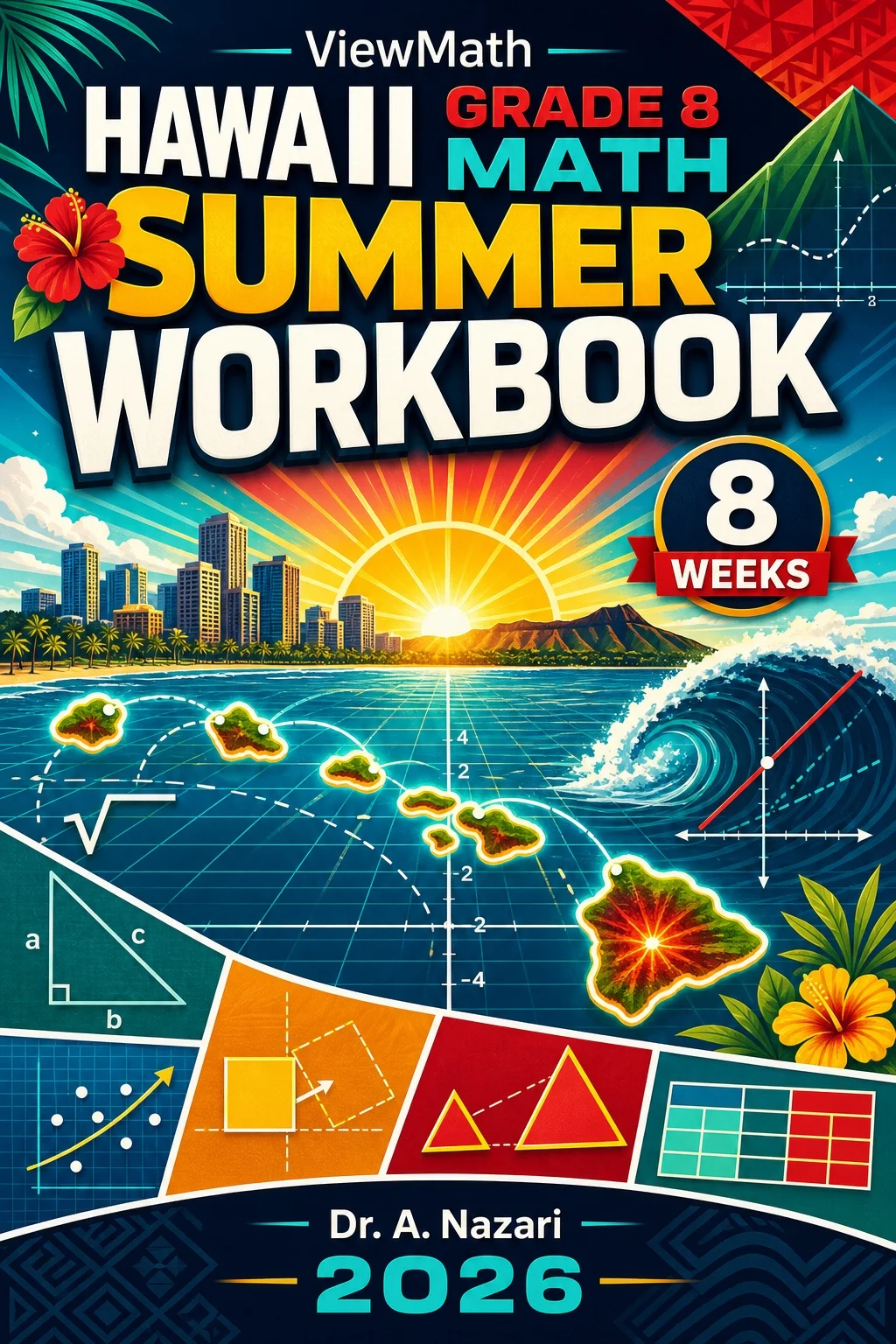 Hawaii SBA Grade 8 Math Summer Review Workbook