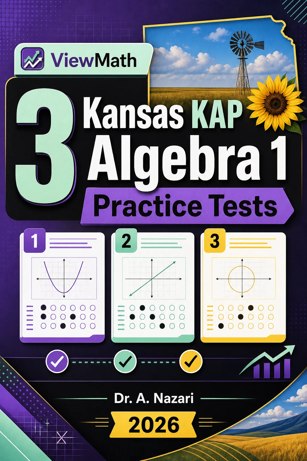 3 Kansas KAP Algebra 1 Math Practice Tests