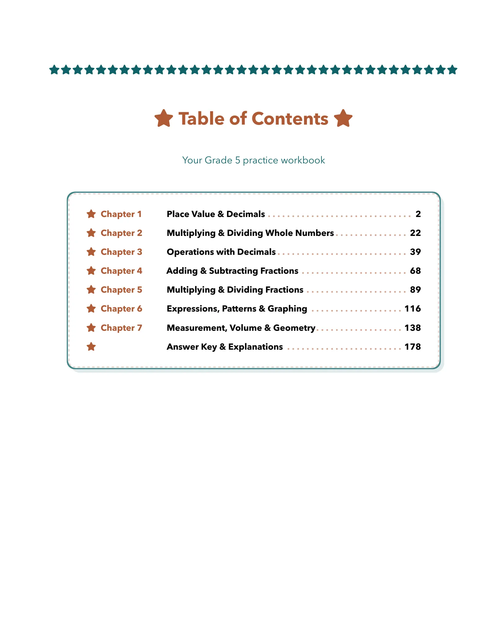 ViewMath book table of contents page