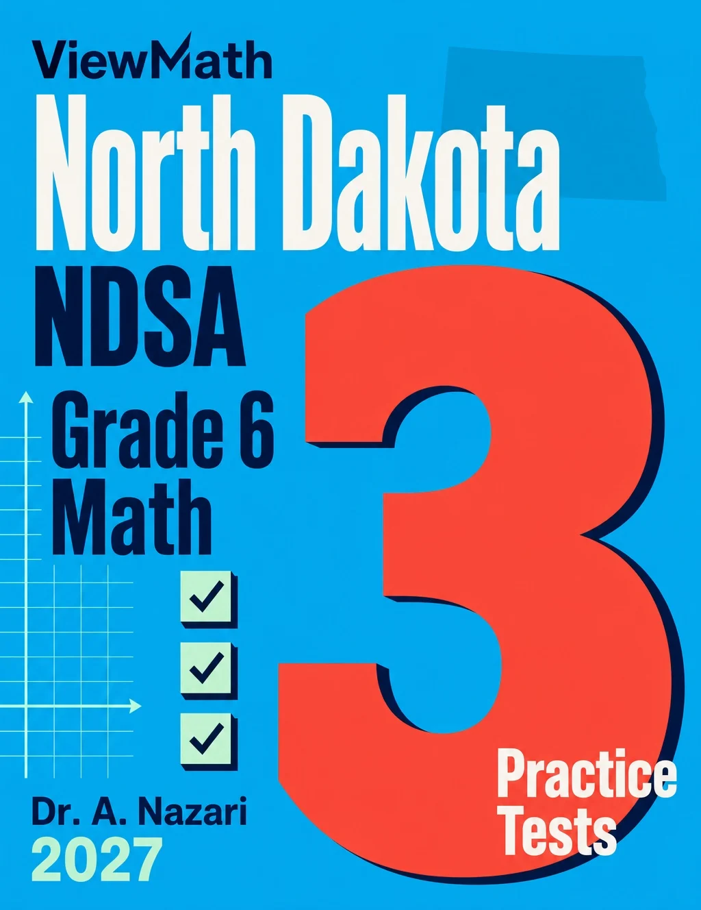 North Dakota NDSA Grade 6 Math Practice Tests Bundle: 25 Full-Length Tests