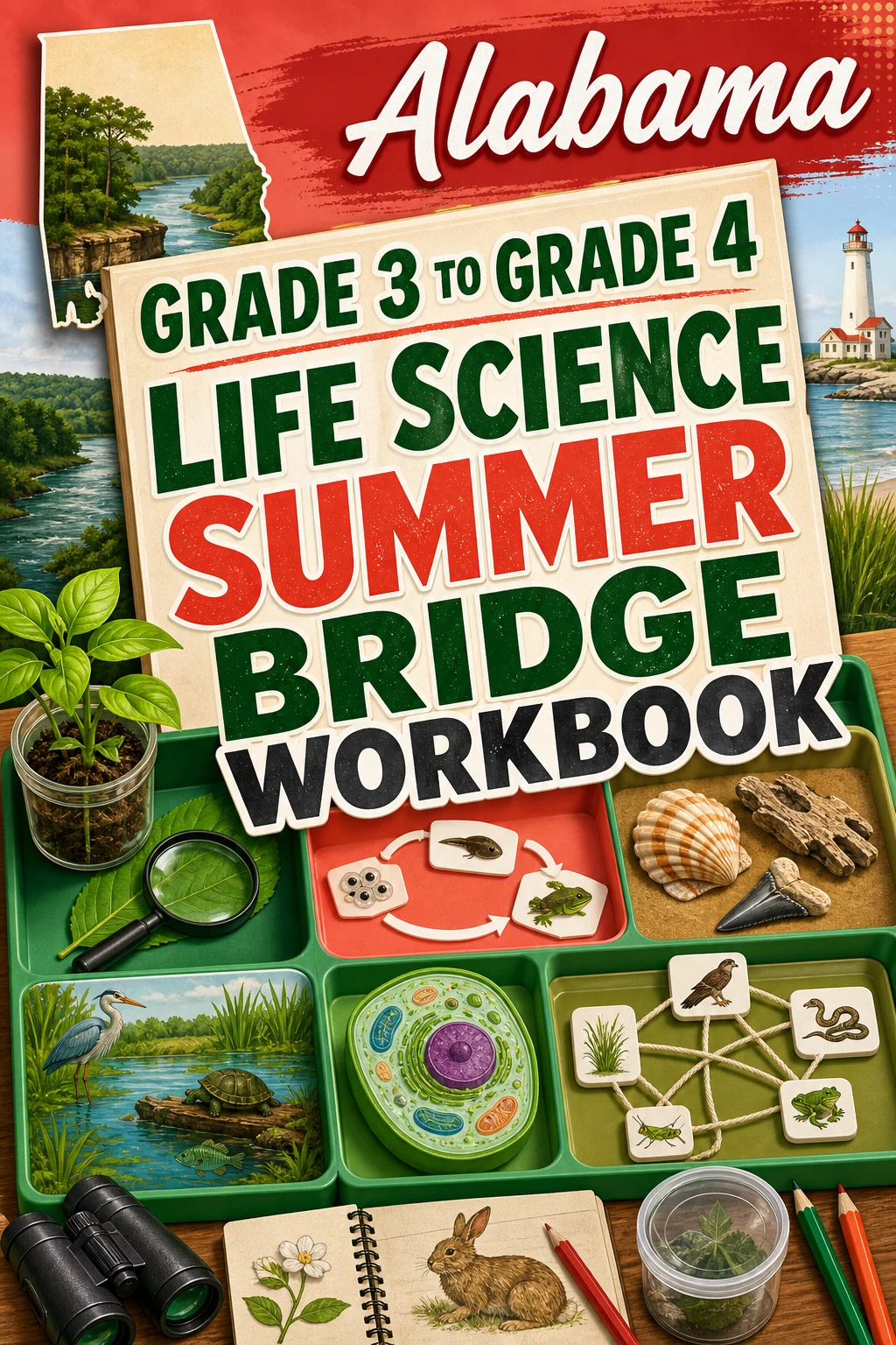 Alabama Grade 3 to Grade 4 Life Science Summer Bridge Workbook