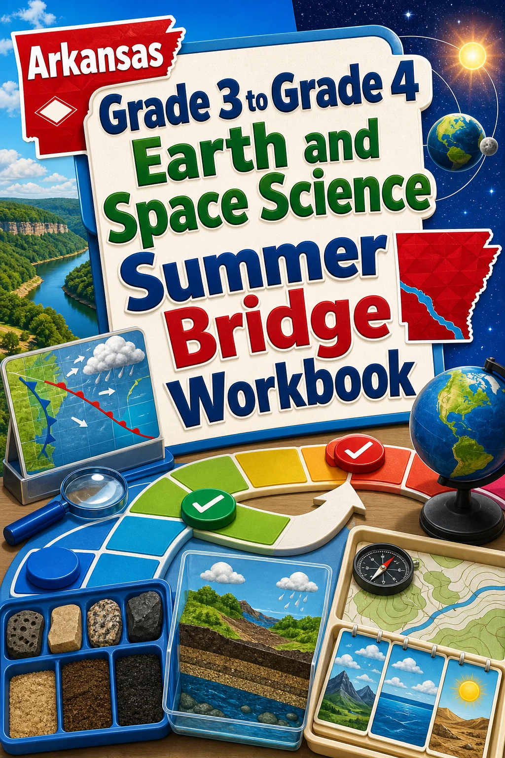 Arkansas Grade 3 to Grade 4 Earth and Space Science Summer Bridge Workbook