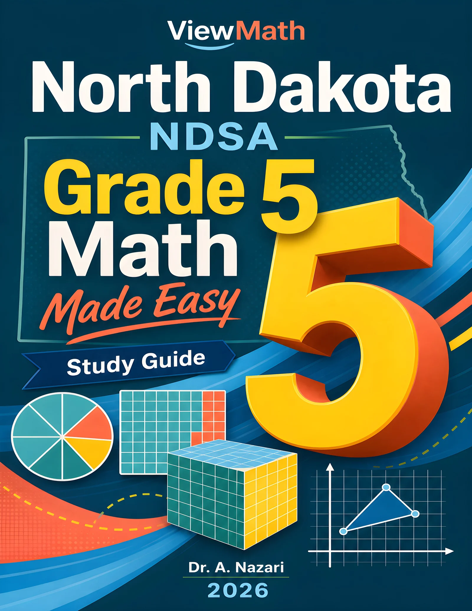 North Dakota NDSA Grade 5 Math Learn & Test Bundle: 7 Books & 25 Tests