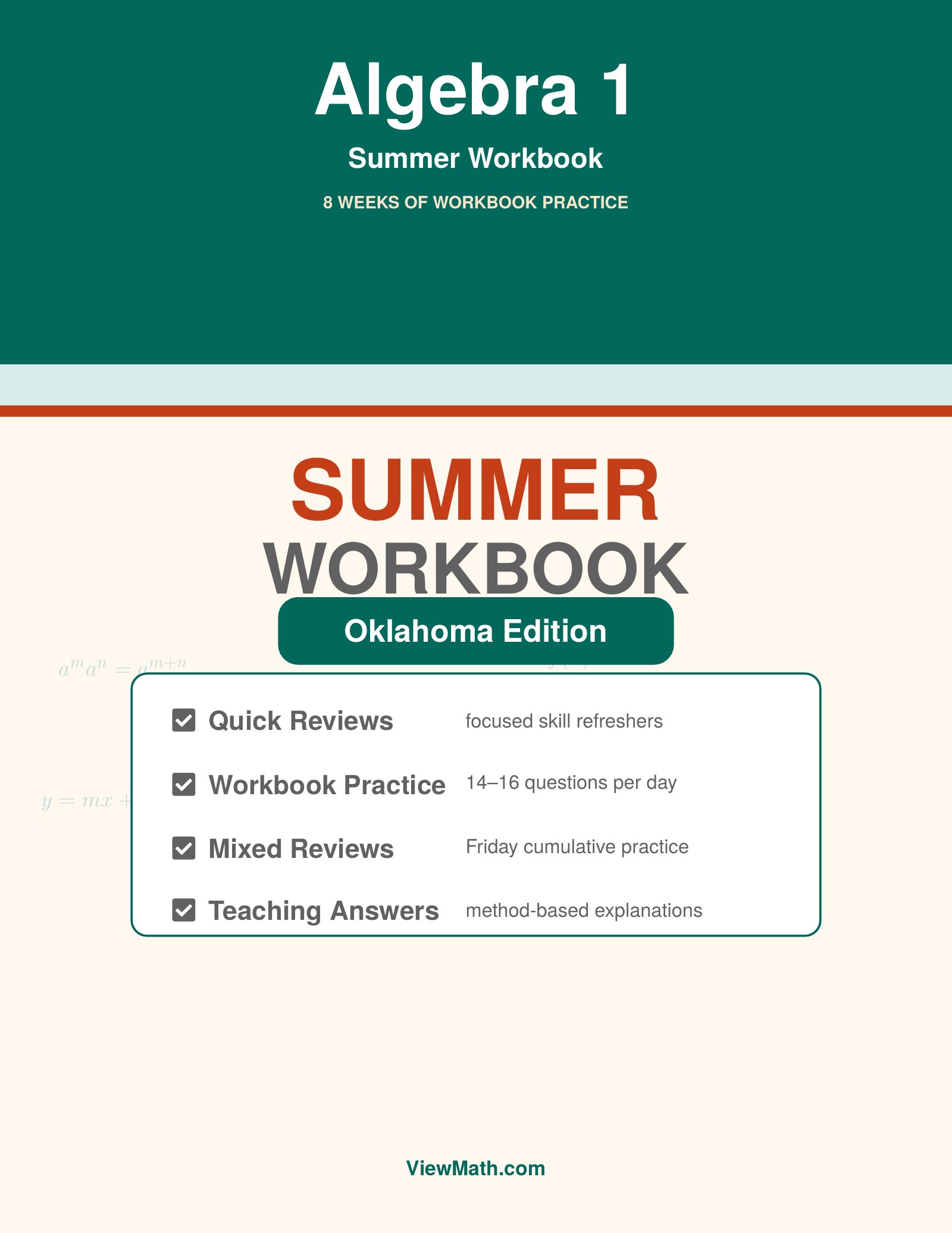 Oklahoma OSTP EOI Algebra 1 Summer Workbook