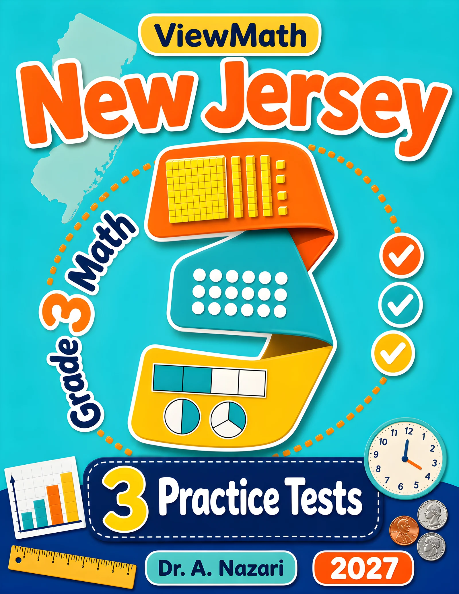 New Jersey NJSLA Grade 4 Math Practice Tests Bundle: 25 Unique Full-Length Tests