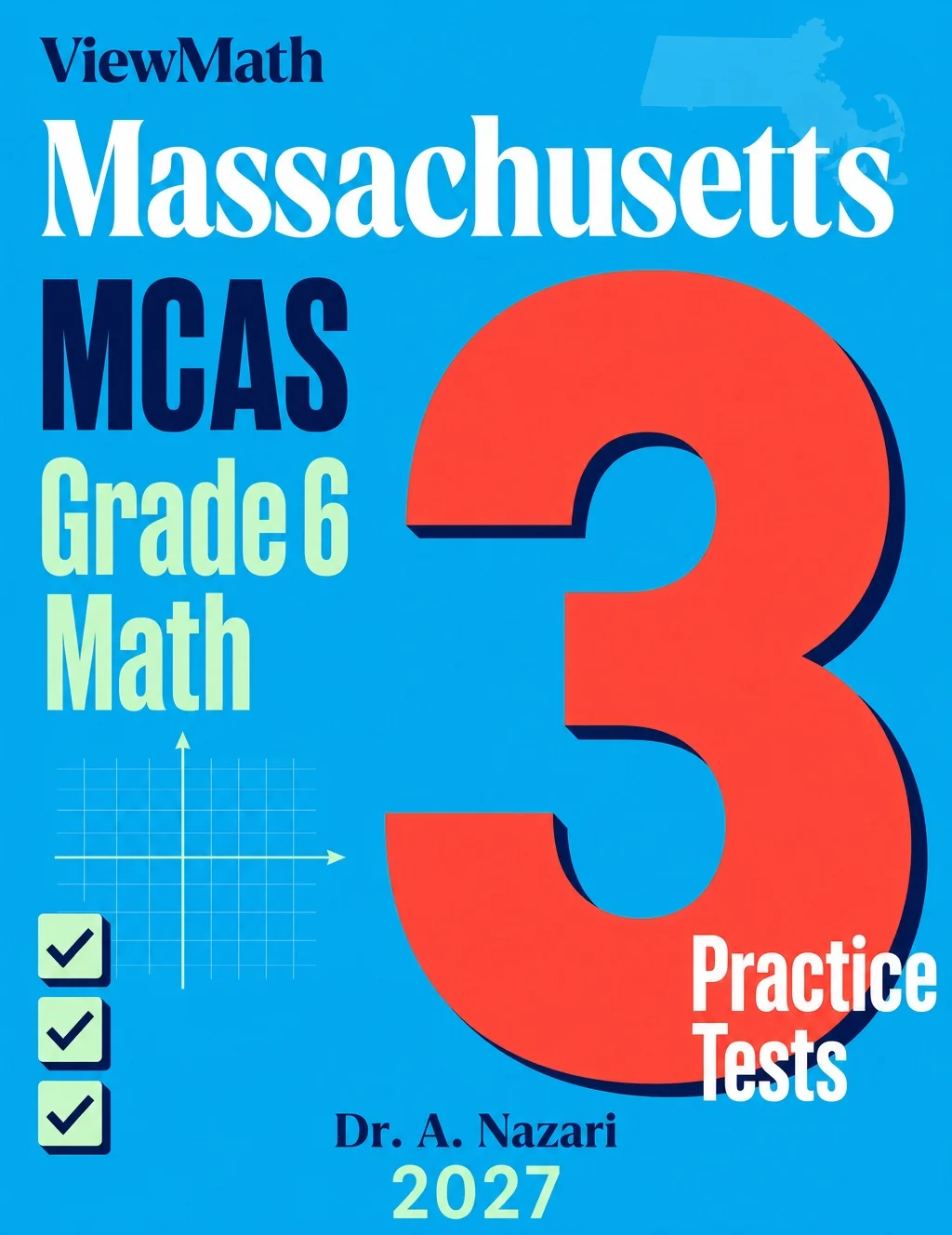 Massachusetts MCAS Grade 6 Math Practice Tests Bundle: 25 Full-Length Tests