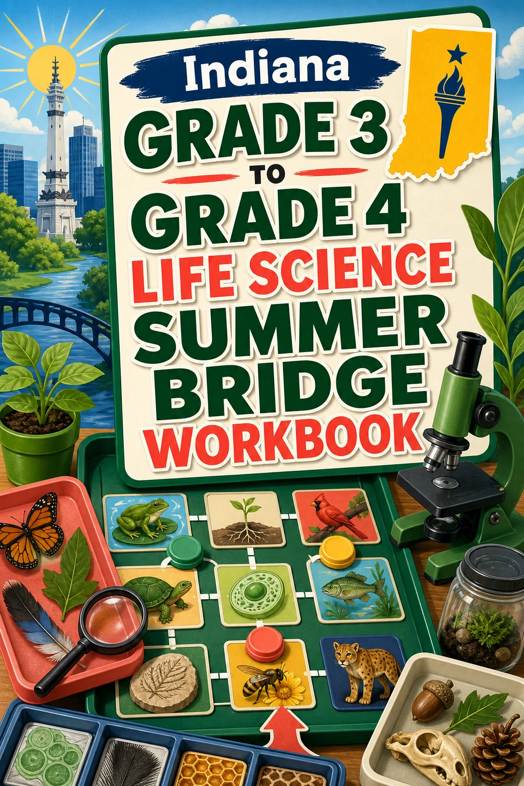 Indiana Grade 3 to Grade 4 Life Science Summer Bridge Workbook