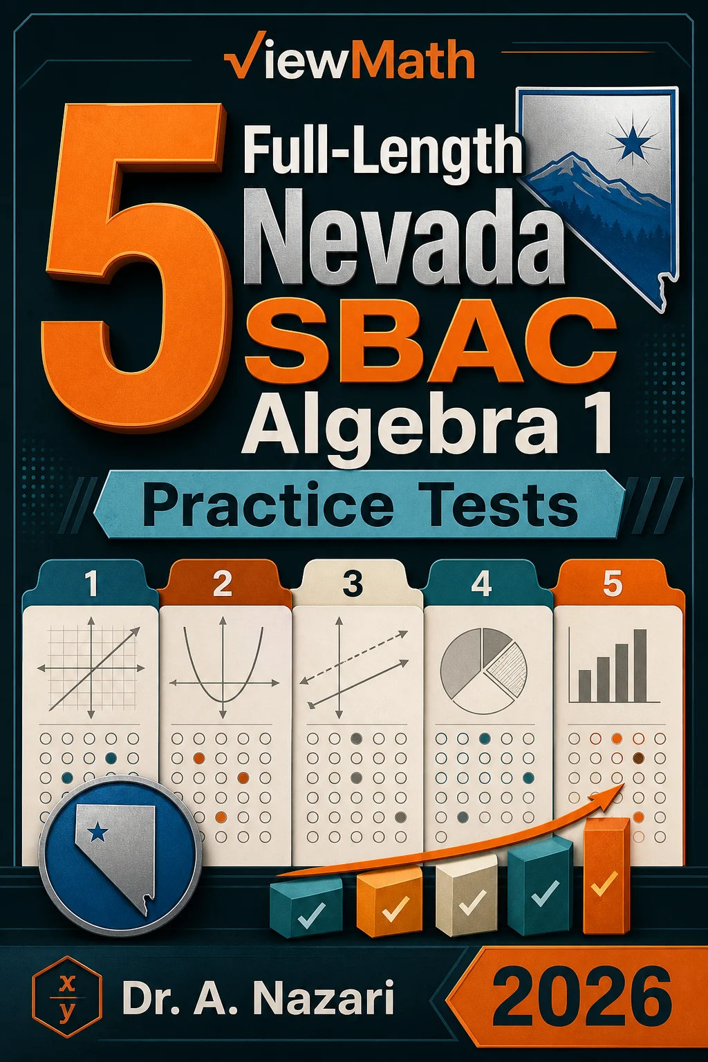 5 Full-Length Nevada SBAC Algebra 1 Math Practice Tests