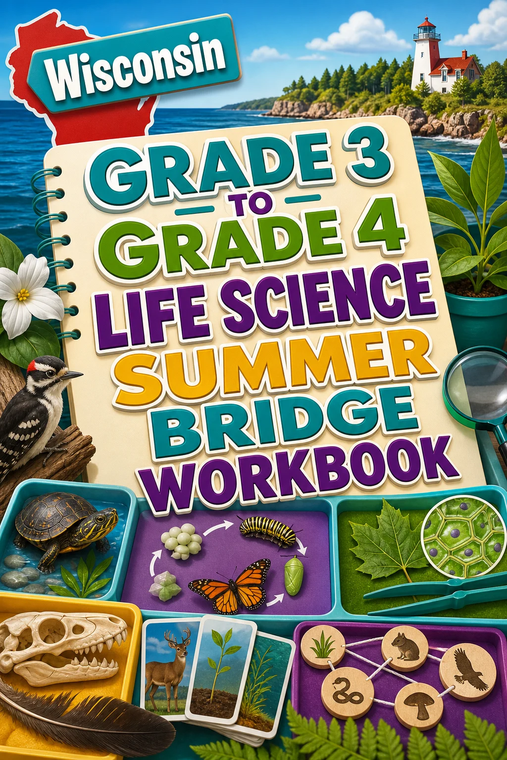 Wisconsin Grade 3 to Grade 4 Life Science Summer Bridge Workbook