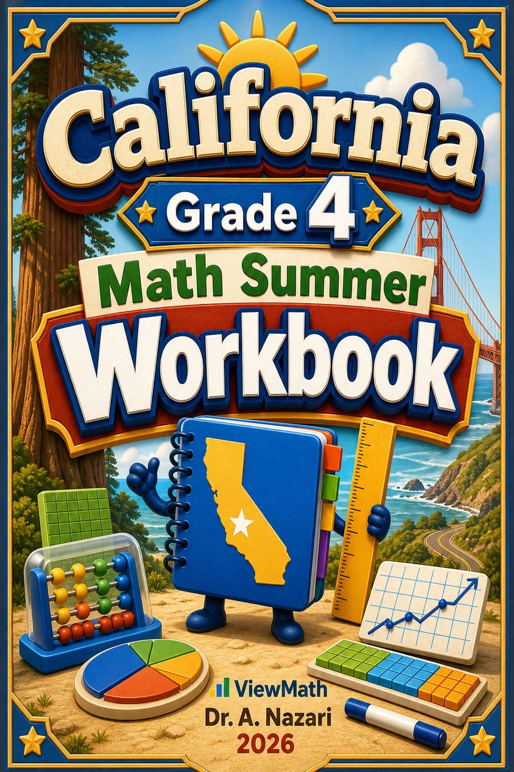 California CAASPP Grade 4 Math Summer Review Workbook